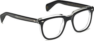 Moscot Yontif Plastic Eyeglass Frame Black Black Crystal