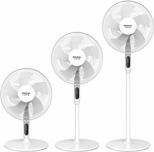 Taurus Ice Brise Ανεμιστήρας Ορθοστάτης 50W Διαμέτρου 40cm με Τηλεχειριστήριο Λευκός
