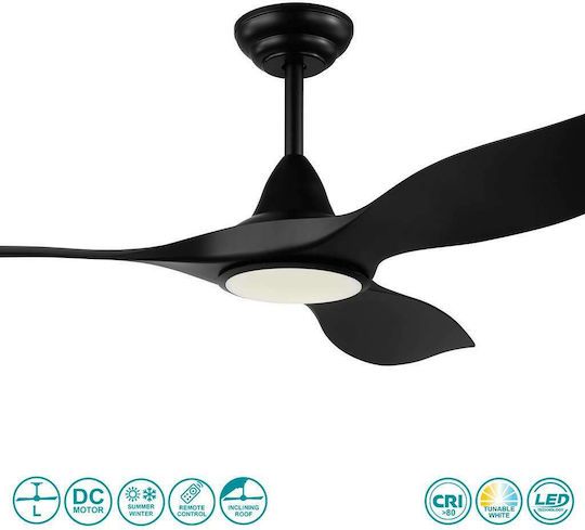 Eglo Cirali 52 Ceiling Fan 132cm with Light Fixture Black
