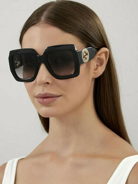 Gucci Sonnenbrillen mit Schwarz Rahmen und Schwarz Verlaufsfarbe Linse GG1022S 006