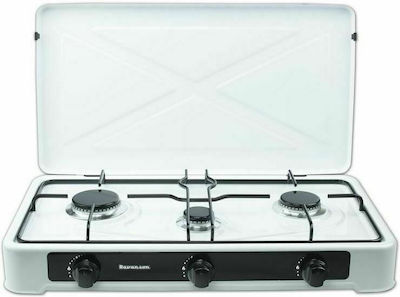 Ravanson Liquid Gas Countertop Triple Burner White