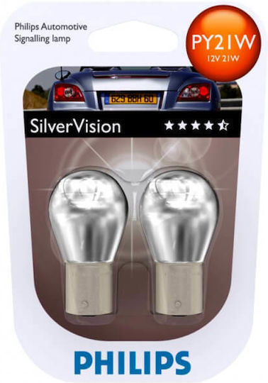 Philips Λάμπες Αυτοκινήτου Vision PY21W-BAU15s 12V 21W 2τμχ