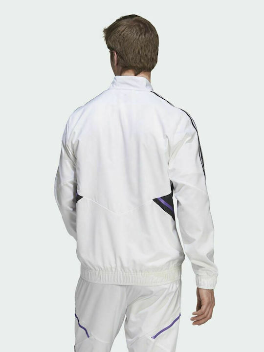 Adidas Real Madrid Condivo 22 Presentation Ανδρική Ζακέτα με Φερμουάρ Λευκή