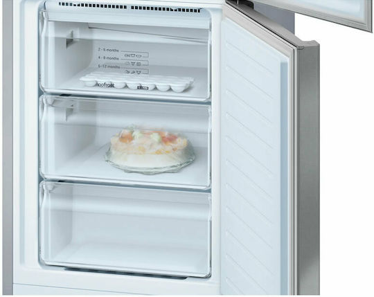 Pitsos Combină frigorifică 368lt Total NoFrost Î203xL60xA66cm. Inox PKNB39XIE2