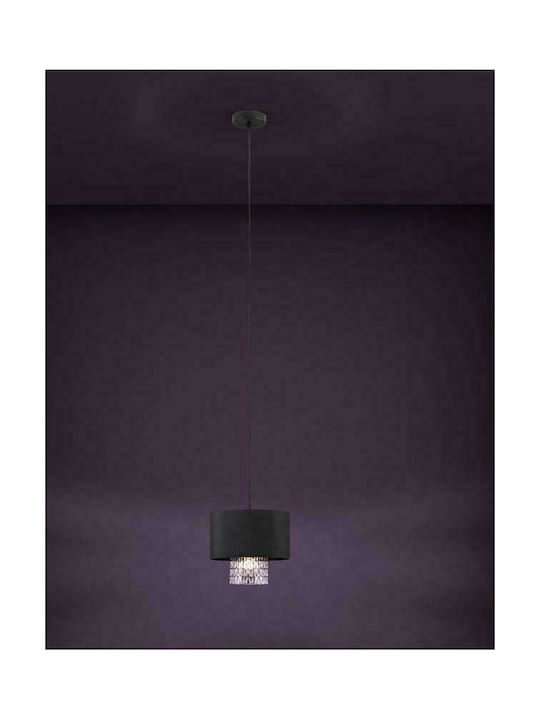 Eglo Sapuara Pendant Light Single-Light with Crystals for Socket E27 Black