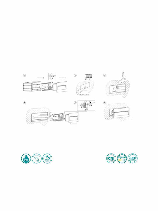 Faro Barcelona Nat Wall-Mounted Outdoor Ceiling Light LED IP65 8W