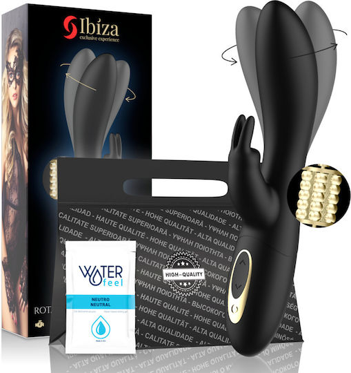 Ibiza Rotating Rabbit Vibrator Δονητής Rabbit 21.5cm Black