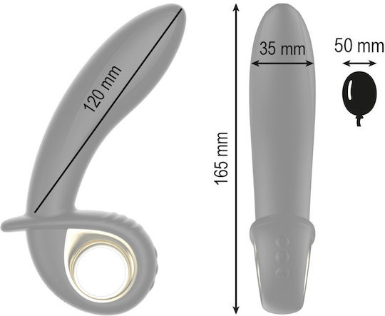 Ibiza Remote Control Inflatable Vibrator Δονητής G-Spot με Απομακρυσμένο Έλεγχο 16.5cm Μαύρος