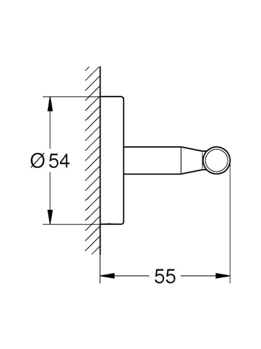 Grohe Baucosmopolitan Cârlig de Baie Dublu cu șuruburi ​54x54cm Argint