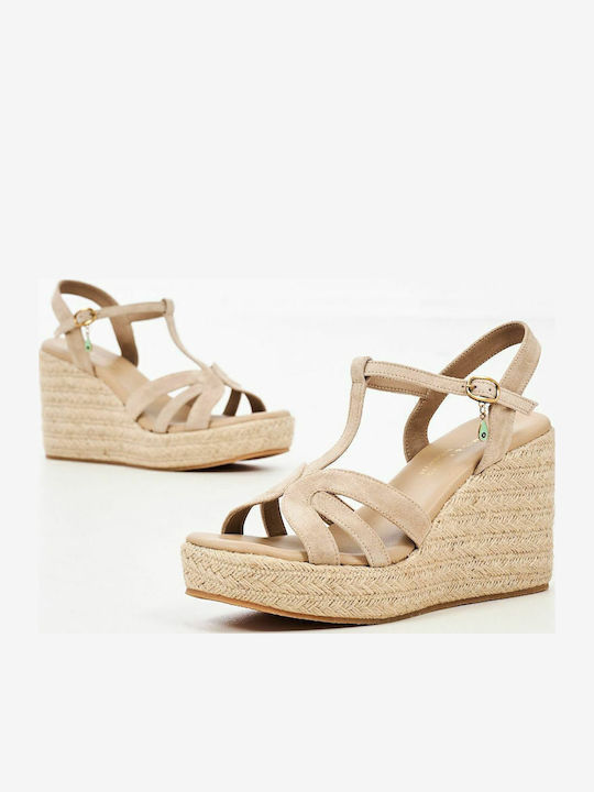 Damenplattformen Beige