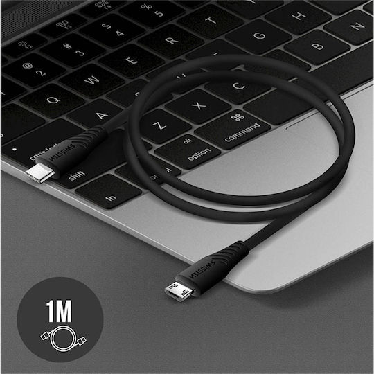 Swissten USB 2.0 Cable USB Type-C Male - Micro USB-A Black Length 1m