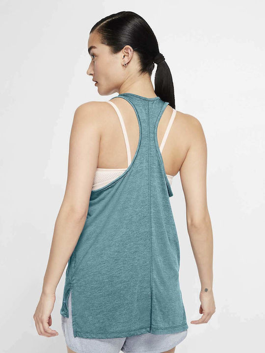 Nike Yoga Layer Damen Sportlich Bluse Ärmellos Grün