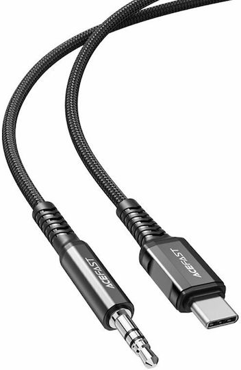 Acefast C1-08 Braided USB 2.0 Cable USB-C male - 3.5mm male Black 1.2m