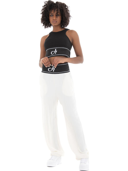 Women's Athletic Crop Top Sleeveless Black