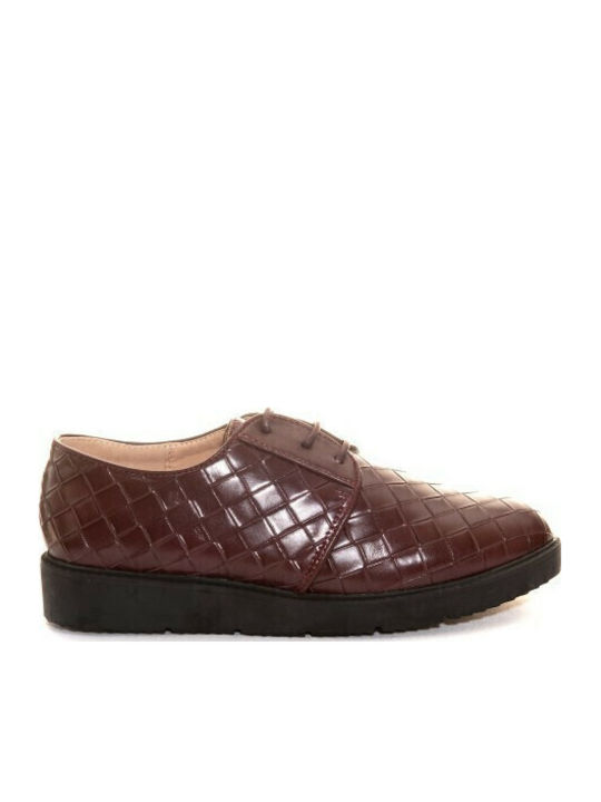 Oxfords pentru femei în Burgundy Culore