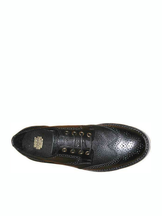 Wesc Brogue 151we-00519 Black Women's Leather Derby Shoes Black