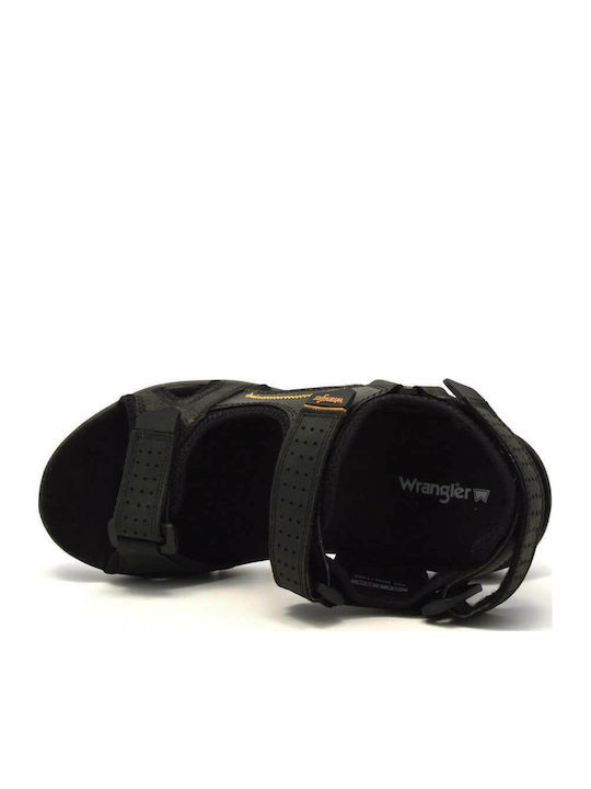 Cliff Outdoor Δερμάτινα Ανδρικά Σανδάλια σε Μαύρο Χρώμα