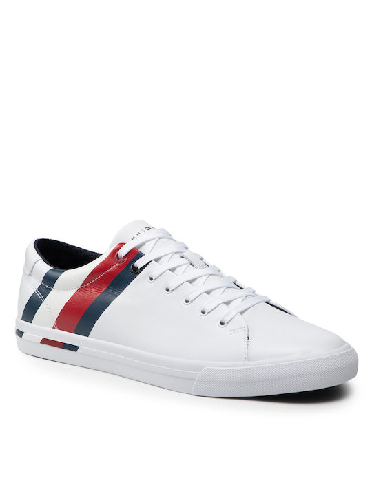 Tommy Hilfiger Corp Stripes Vulc Ανδρικά Sneakers Λευκά