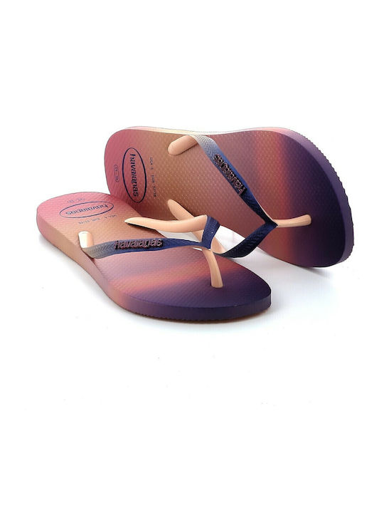 Gradient Sunset Flip Flops Ballet Rose