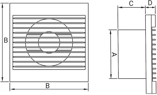 Dospel Styl 200 WCH Wall-mounted Ventilator 200mm White