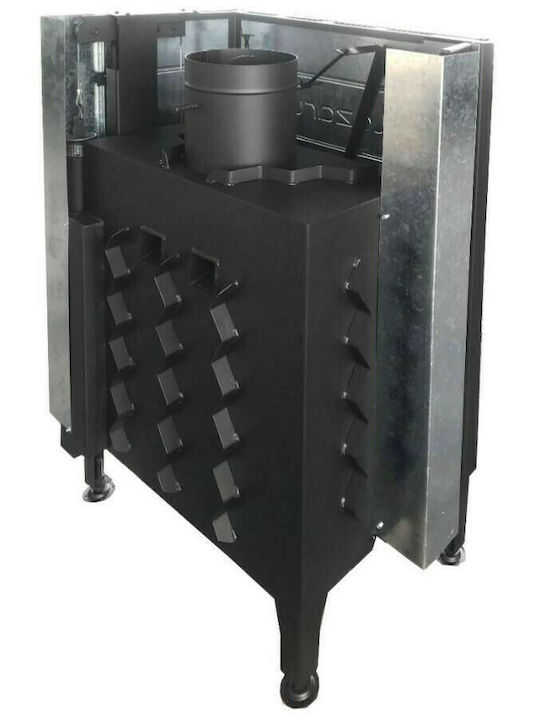 Lazaru e-Flat 80/51 Kaminofen Holz Warmluft 12.2kW Gerade mit Schiebetür mit Lüfter-Set