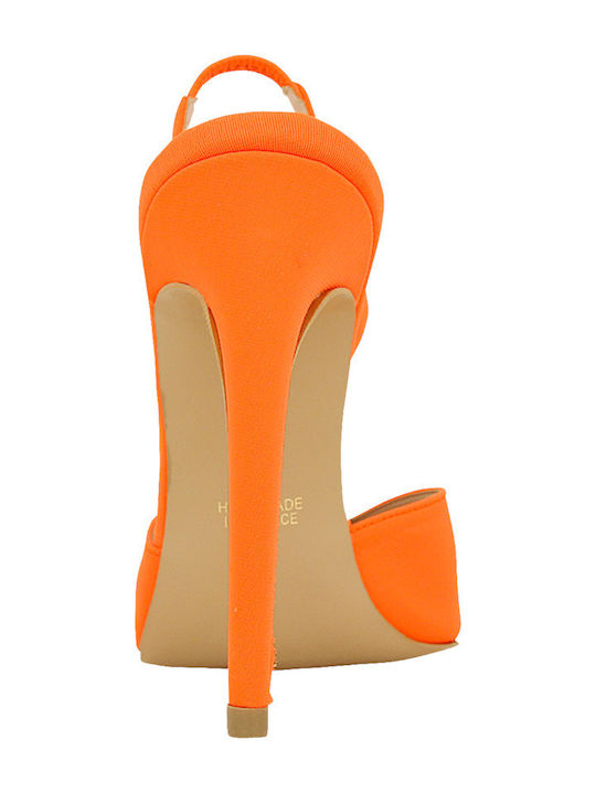 Pointed Toe Heels Orange