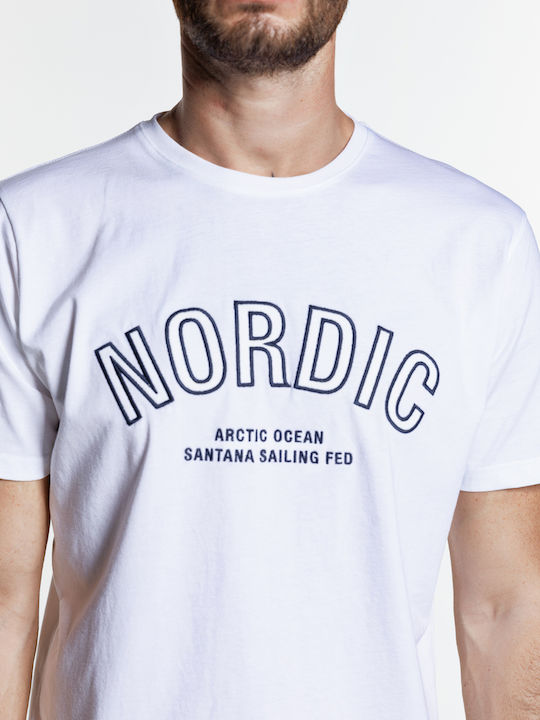 Snta T-shirt with Embroidery NORDIC - White