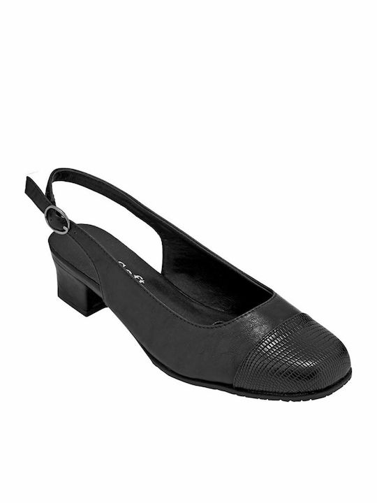 B-Soft Leder Pumps mit Riemchen Schwarz