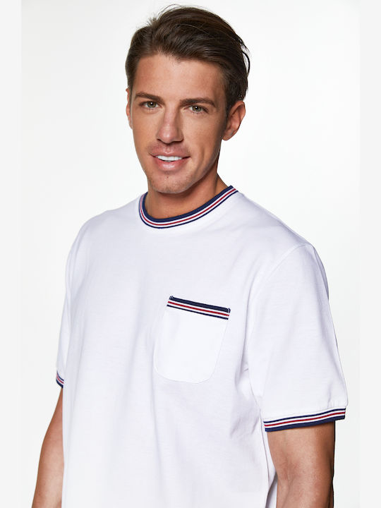 Snta T-shirt Pique with Pocket - White