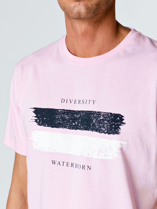 Snta T-shirt with Diversity Waterborn Print - Pink