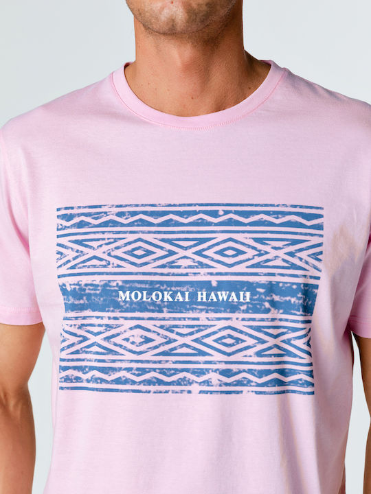 Snta T-shirt with Molokai Hawaii print - Pink