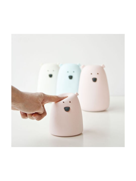 Rabbit & Friends Mini Bear Nursery Night Light Battery White
