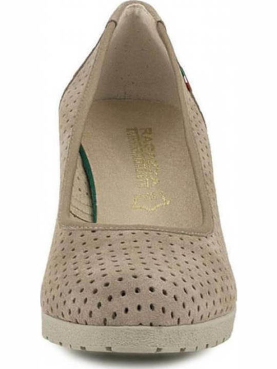 Anatomic Leather Pointed Toe Gold Medium Heels