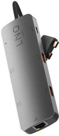 LinQ 7in2 D2 Pro USB Хъб 5 Порта USB 3.2 с USB-C / Ethernet Сив