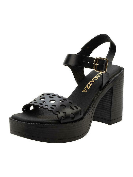 Din piele Sandale Negre