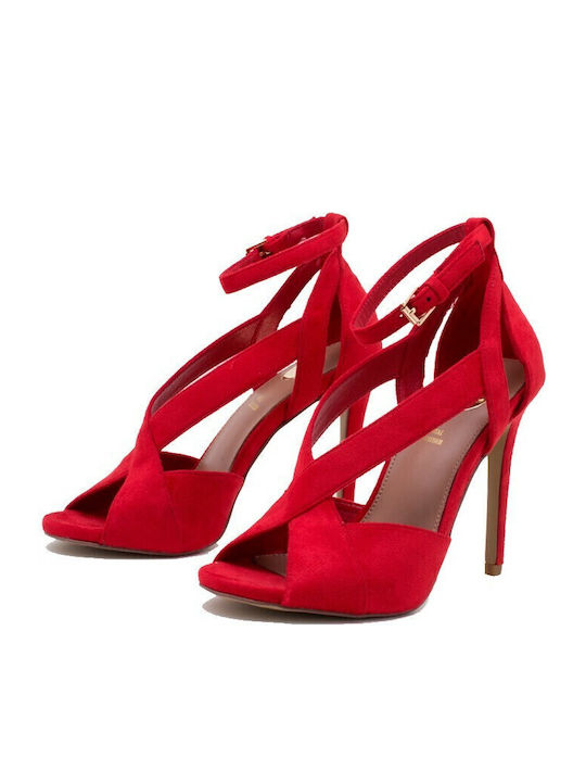 Silvia 518 Suede Sandalen Rot