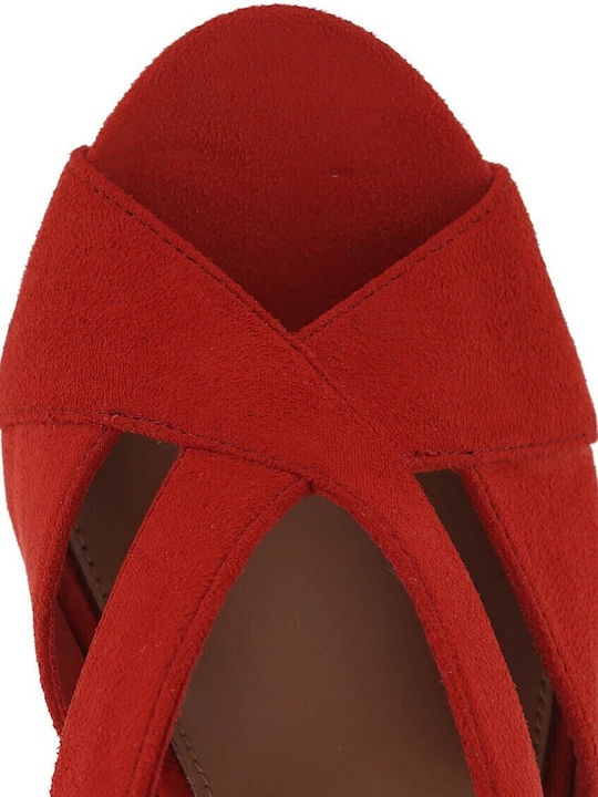 Silvia 518 Suede Sandalen Rot