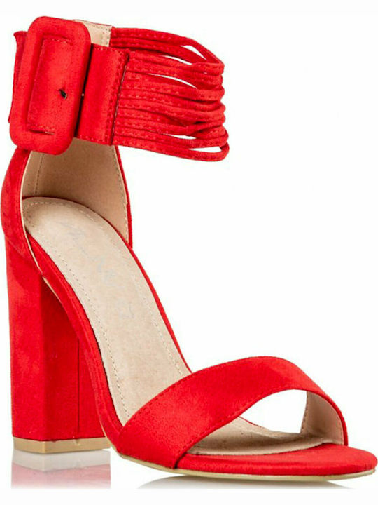 Suede Sandals Anatomic Red