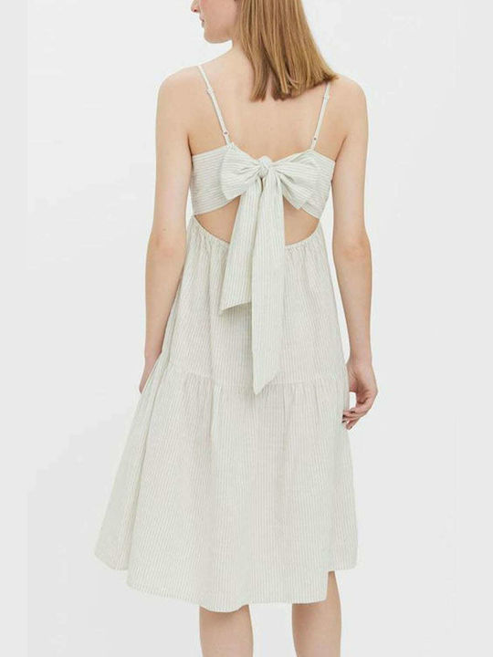 Vero Moda Summer Mini Dress Sage/ Snow White