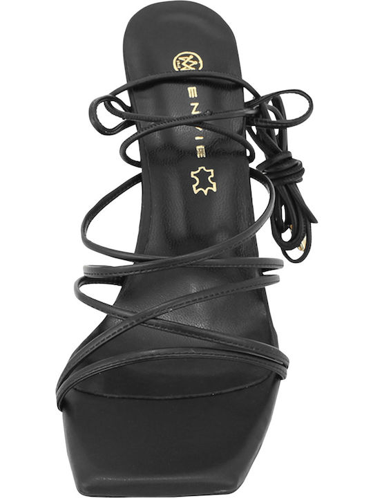 Stoff Sandalen Schwarz