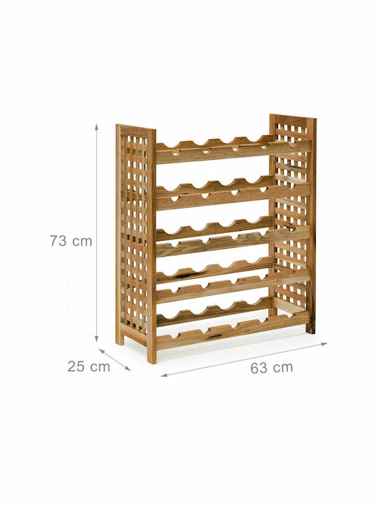Relaxdays Cu picioare Cămară de Băuturi Lemn pentru 25 Sticle Maro 63x25x73εκ.