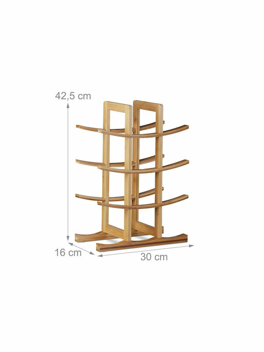 Relaxdays Tabletop Suport pentru Sticle Lemn pentru 12 Sticle Maro 30x16x42.5εκ.