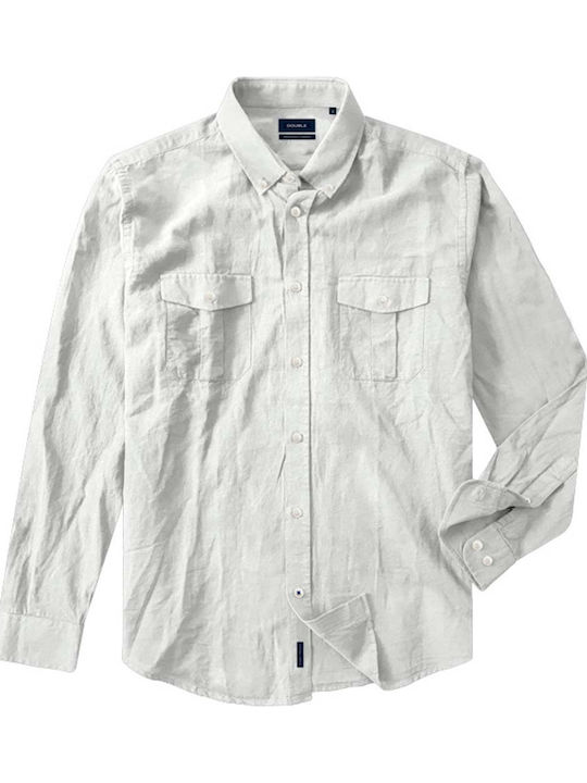 Long-sleeved Linen Shirt Off White