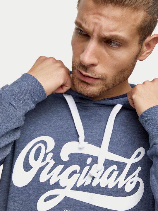 Snta Hooded Sweatshirt with Hood & Print Originals - Blue Melange