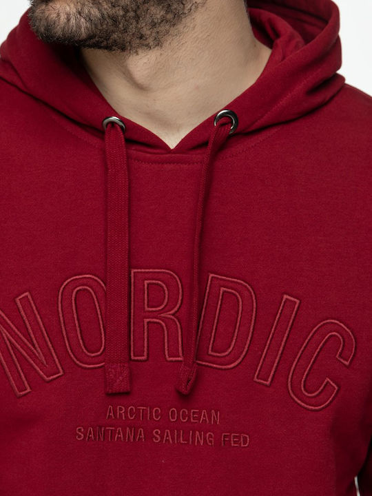 Snta Hooded Sweatshirt with Hood with Embroidery NORDIC - Bordeaux