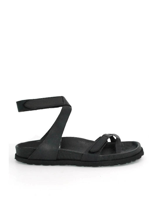 Majorca Met Women's Flat Sandals in Black Color