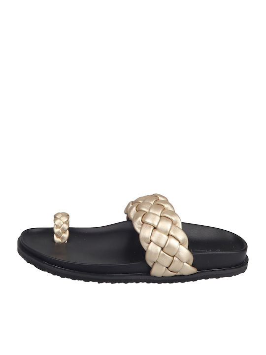 Women's Flat Sandals Flatforms in Gold Color