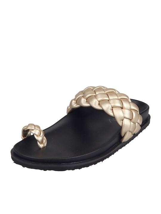 Women's Flat Sandals Flatforms in Gold Color