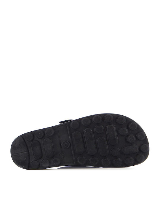 Despoina Leather Women's Flat Sandals Anatomic Black/Silver