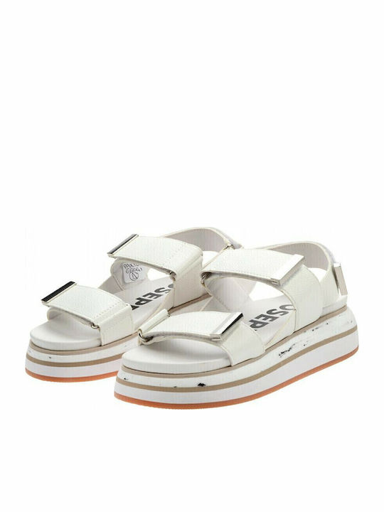 Paxton Women's Flat Sandals Sporty in White Color